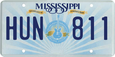 MS license plate HUN811