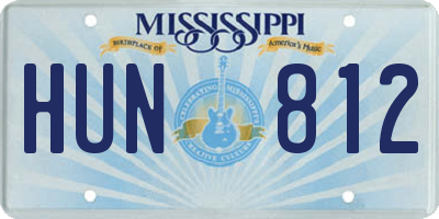 MS license plate HUN812
