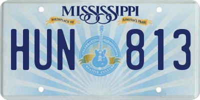MS license plate HUN813