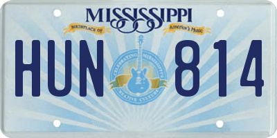 MS license plate HUN814