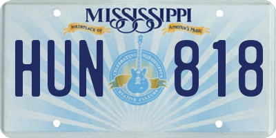 MS license plate HUN818
