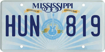 MS license plate HUN819