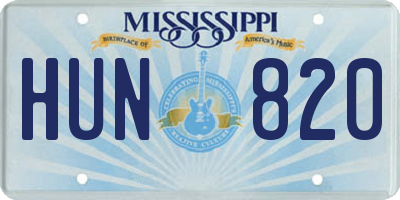 MS license plate HUN820