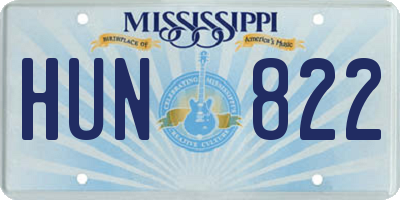 MS license plate HUN822