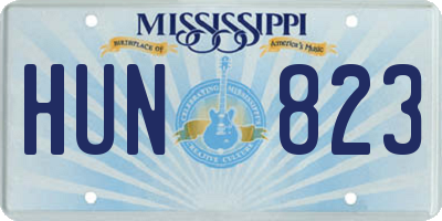 MS license plate HUN823