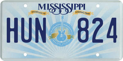 MS license plate HUN824
