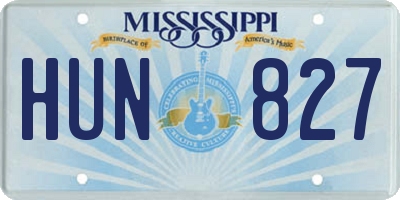 MS license plate HUN827