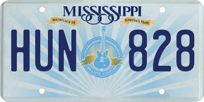 MS license plate HUN828