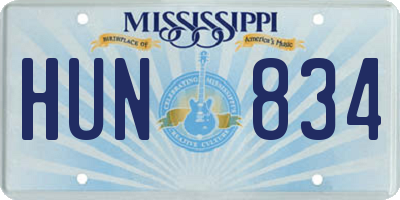 MS license plate HUN834