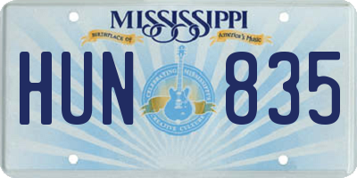 MS license plate HUN835