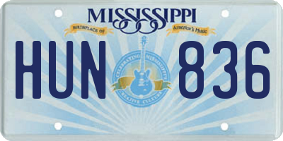 MS license plate HUN836