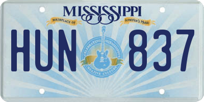 MS license plate HUN837