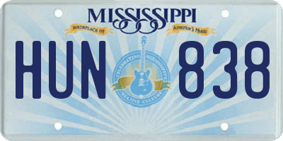 MS license plate HUN838