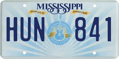 MS license plate HUN841