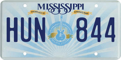 MS license plate HUN844
