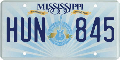 MS license plate HUN845