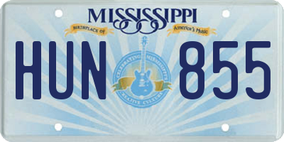 MS license plate HUN855