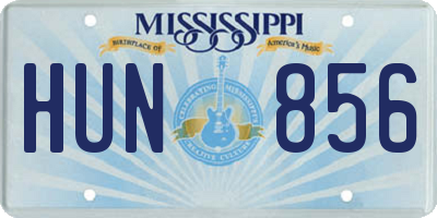 MS license plate HUN856