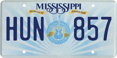 MS license plate HUN857