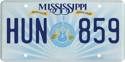 MS license plate HUN859