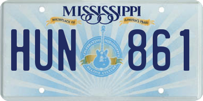 MS license plate HUN861
