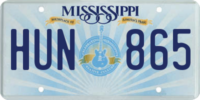 MS license plate HUN865
