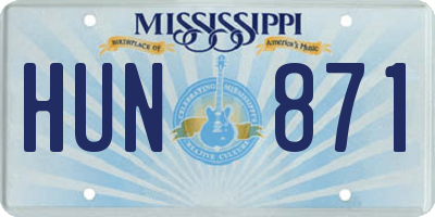 MS license plate HUN871