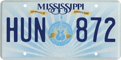 MS license plate HUN872