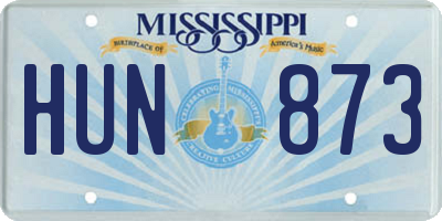 MS license plate HUN873