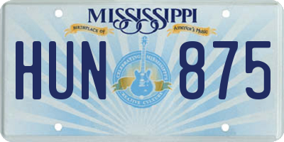 MS license plate HUN875