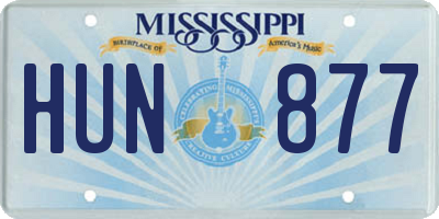 MS license plate HUN877