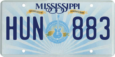 MS license plate HUN883