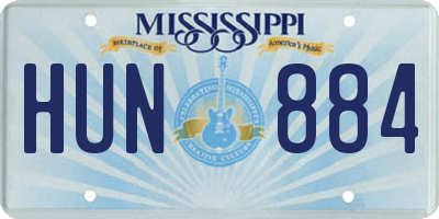 MS license plate HUN884