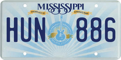 MS license plate HUN886