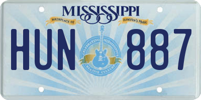 MS license plate HUN887