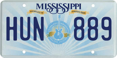 MS license plate HUN889