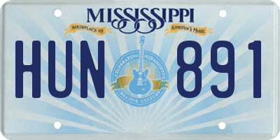 MS license plate HUN891