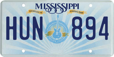 MS license plate HUN894