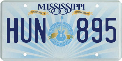 MS license plate HUN895