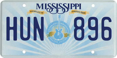 MS license plate HUN896