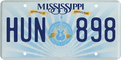 MS license plate HUN898