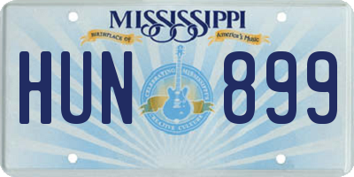 MS license plate HUN899
