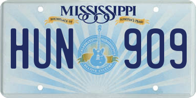 MS license plate HUN909