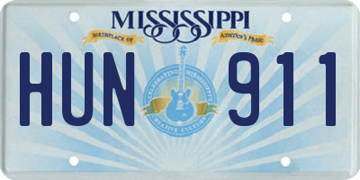MS license plate HUN911