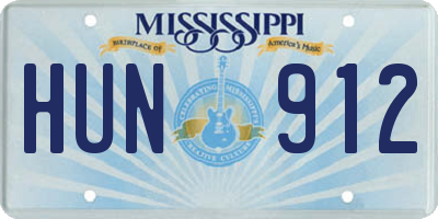 MS license plate HUN912