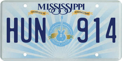 MS license plate HUN914