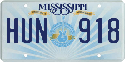 MS license plate HUN918