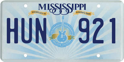 MS license plate HUN921