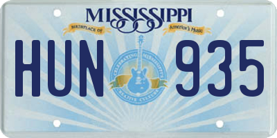 MS license plate HUN935