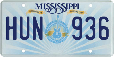MS license plate HUN936